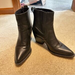 J. Crew Black Leather Ankle Booties